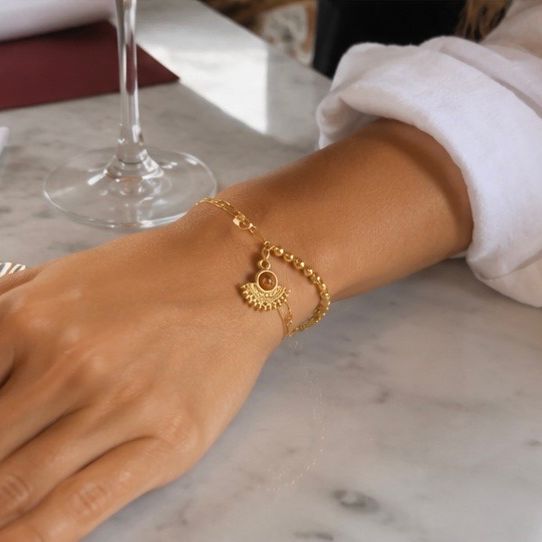 Bracelet double couche Twin vintage inoxydable