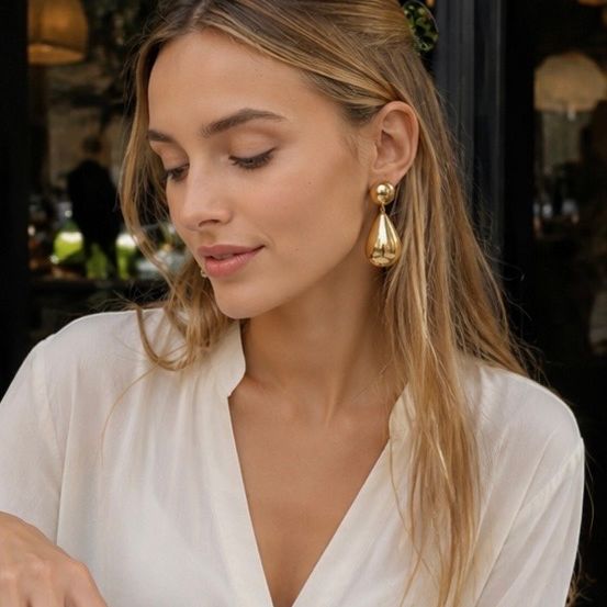 Boucles d’oreilles en acier inoxydable en or 18 carats