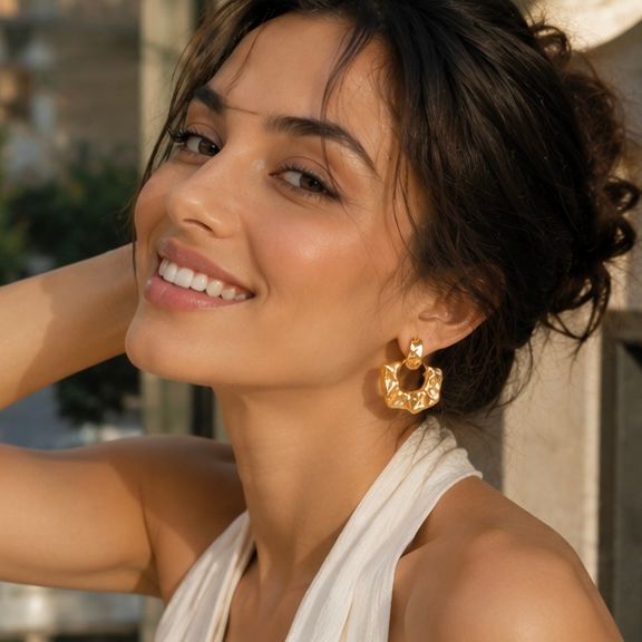 Boucles d’oreilles vintage en acier inoxydable pour femmes