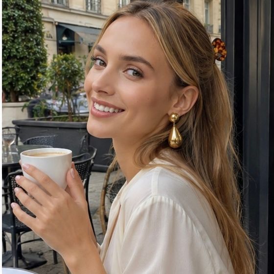 Boucles d’oreilles en acier inoxydable en or 18 carats