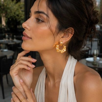 Boucles d’oreilles vintage en acier inoxydable pour femmes
