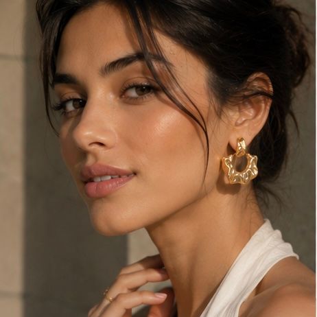 Boucles d’oreilles vintage en acier inoxydable pour femmes