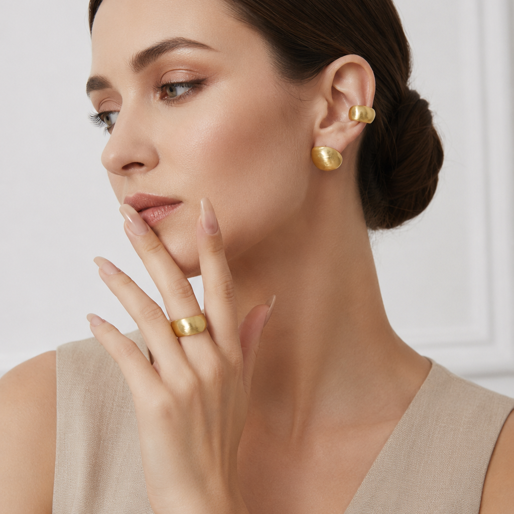 Clip d’oreille brossé Normcore sans oreilles percées en argent sterling S925