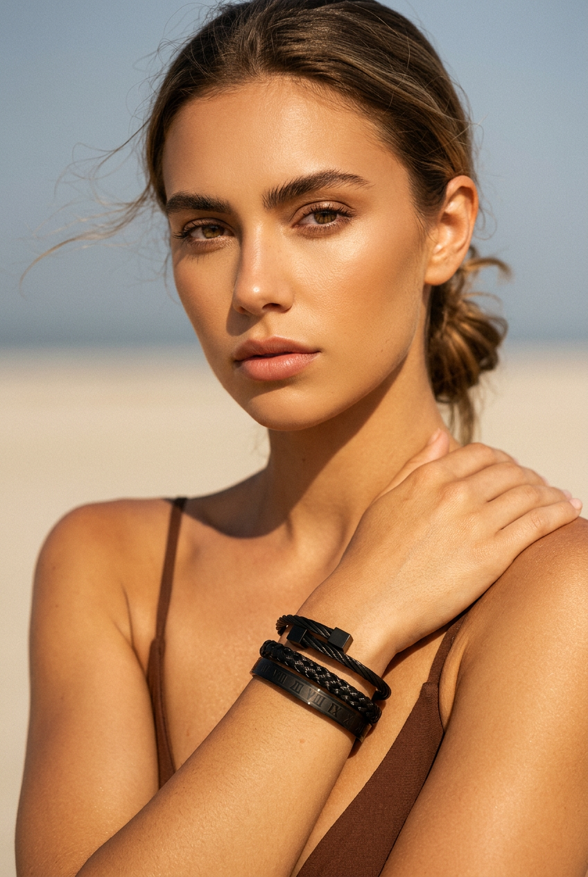 Bracelet en acier inoxydable tissé