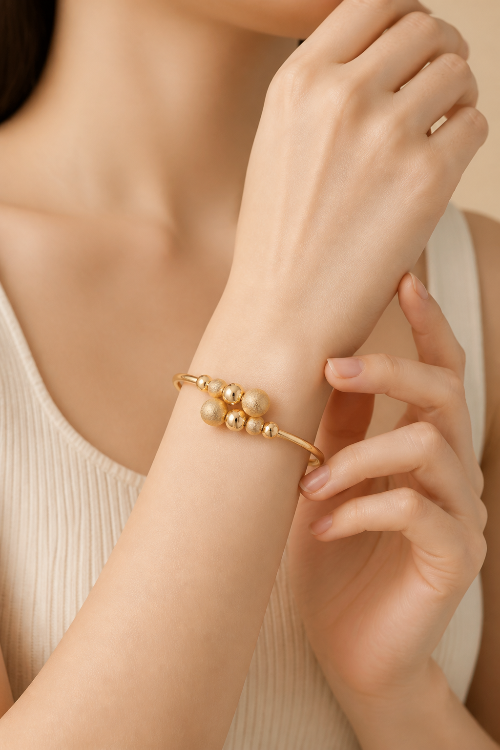 Bracelet perlé en acier inoxydable